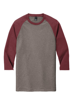 DM136 District ® Perfect Tri ® 3/4-Sleeve Raglan Baseball Tee- WHITE imprint