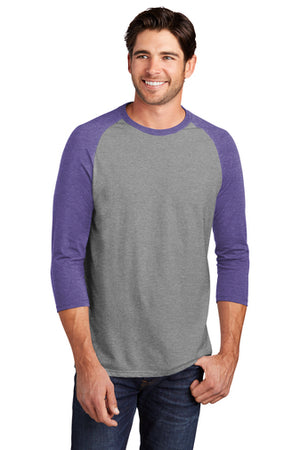 DM136 District ® Perfect Tri ® 3/4-Sleeve Raglan Baseball Tee- WHITE imprint
