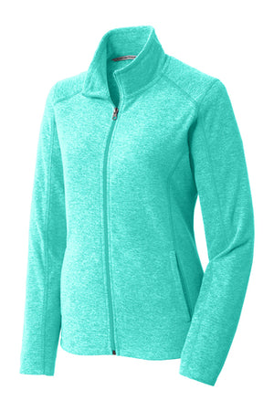 L235 Port Authority® Ladies Heather Microfleece Full-Zip Jacket- EMBROIDERY