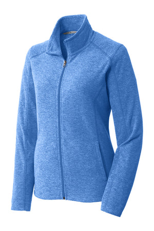 L235 Port Authority® Ladies Heather Microfleece Full-Zip Jacket- EMBROIDERY