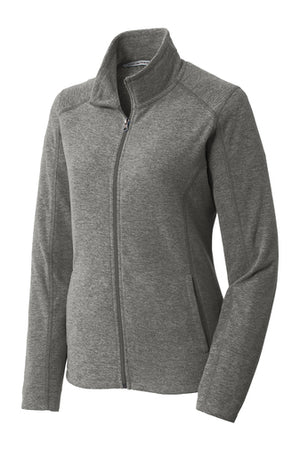 L235 Port Authority® Ladies Heather Microfleece Full-Zip Jacket- EMBROIDERY