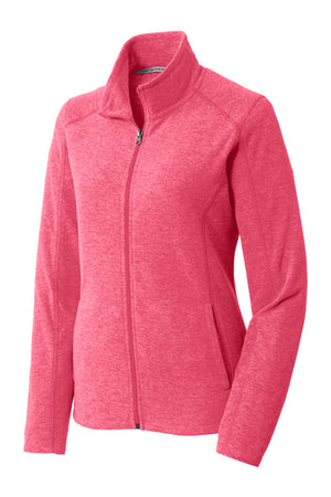L235 Port Authority® Ladies Heather Microfleece Full-Zip Jacket- EMBROIDERY