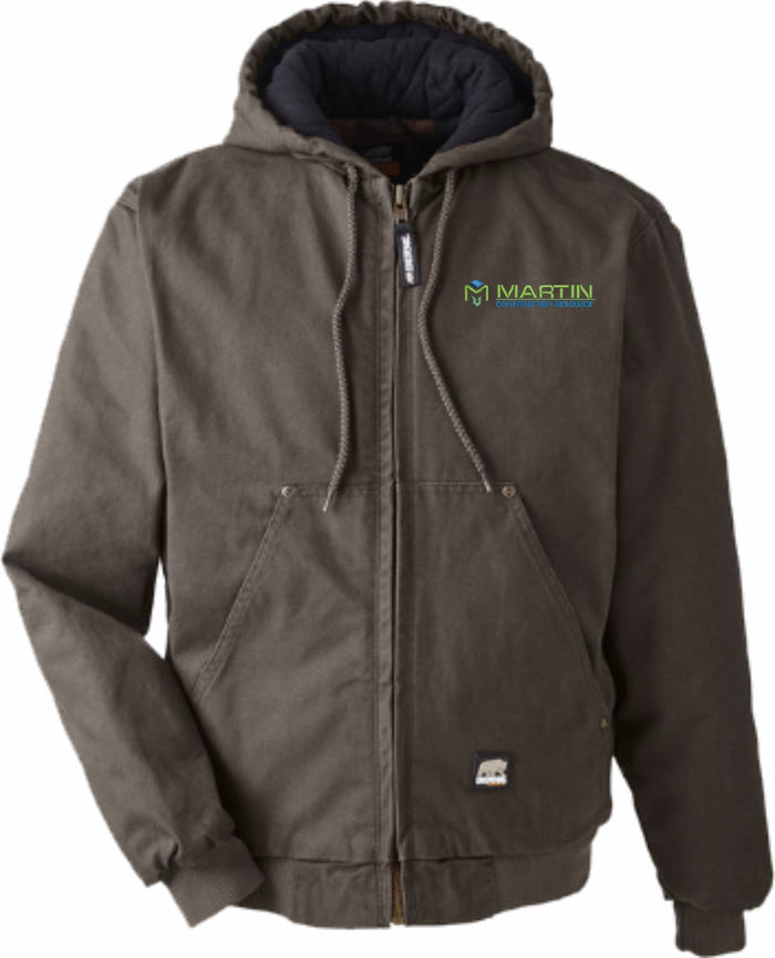 Martin Construction Resources HJ375 Berne Men's Highland Washed Cotton Duck Hooded Jacket- Embroidery