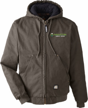 Martin Energy Group HJ375 Berne Men's Highland Washed Cotton Duck Hooded Jacket- Embroidery