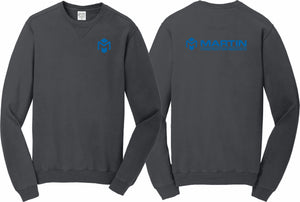 Martin Construction Resource PC098 Port & Company® Beach Wash® Garment-Dyed Crewneck Sweatshirt-Screen Print