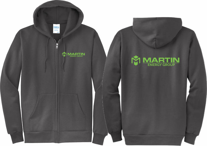 Martin Energy Group PC78ZH Port & Company® Core Fleece Full-Zip Hooded Sweatshirt-Screen Print