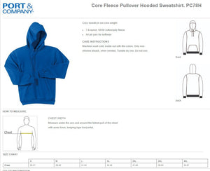 Martin Construction Resources PC78H  Port & Company® Core Fleece Pullover Hooded Sweatshirt-Screen Print
