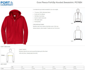 Martin Energy Group PC78ZH Port & Company® Core Fleece Full-Zip Hooded Sweatshirt-Screen Print