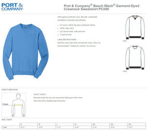 Martin Construction Resource PC098 Port & Company® Beach Wash® Garment-Dyed Crewneck Sweatshirt-Screen Print