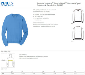Martin Energy Group PC098 Port & Company® Beach Wash® Garment-Dyed Crewneck Sweatshirt-Screen Print