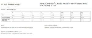 L235 Port Authority® Ladies Heather Microfleece Full-Zip Jacket- EMBROIDERY