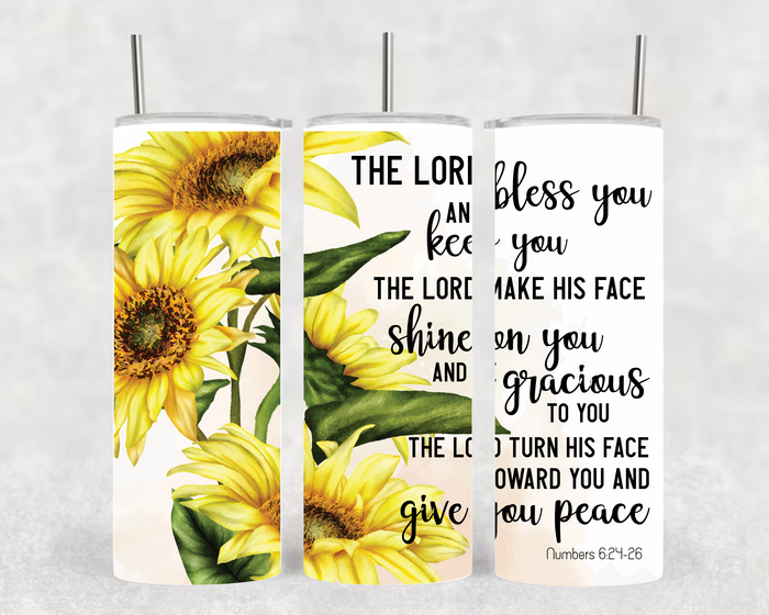 20 oz Skinny Tumbler - Sunflower Blessings
