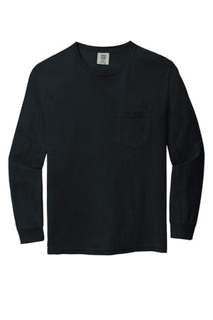 Comfort Colors ® Heavyweight Ring Spun Long Sleeve Pocket Tee 4410- EMBROIDERED