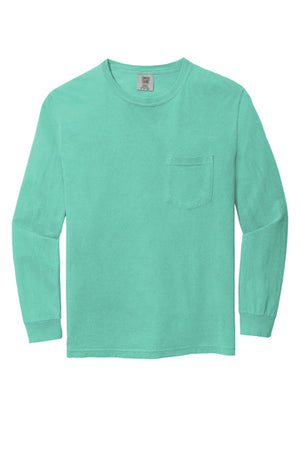 Comfort Colors ® Heavyweight Ring Spun Long Sleeve Pocket Tee 4410- EMBROIDERED