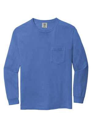 Comfort Colors ® Heavyweight Ring Spun Long Sleeve Pocket Tee 4410- EMBROIDERED
