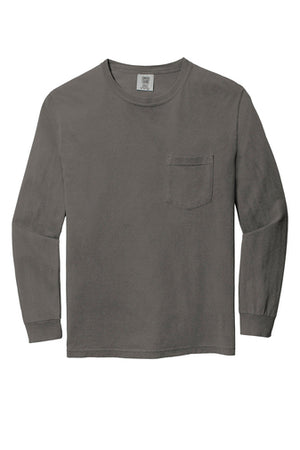 Comfort Colors ® Heavyweight Ring Spun Long Sleeve Pocket Tee 4410- EMBROIDERED