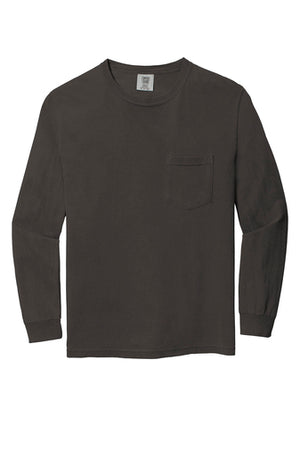 Comfort Colors ® Heavyweight Ring Spun Long Sleeve Pocket Tee 4410- EMBROIDERED