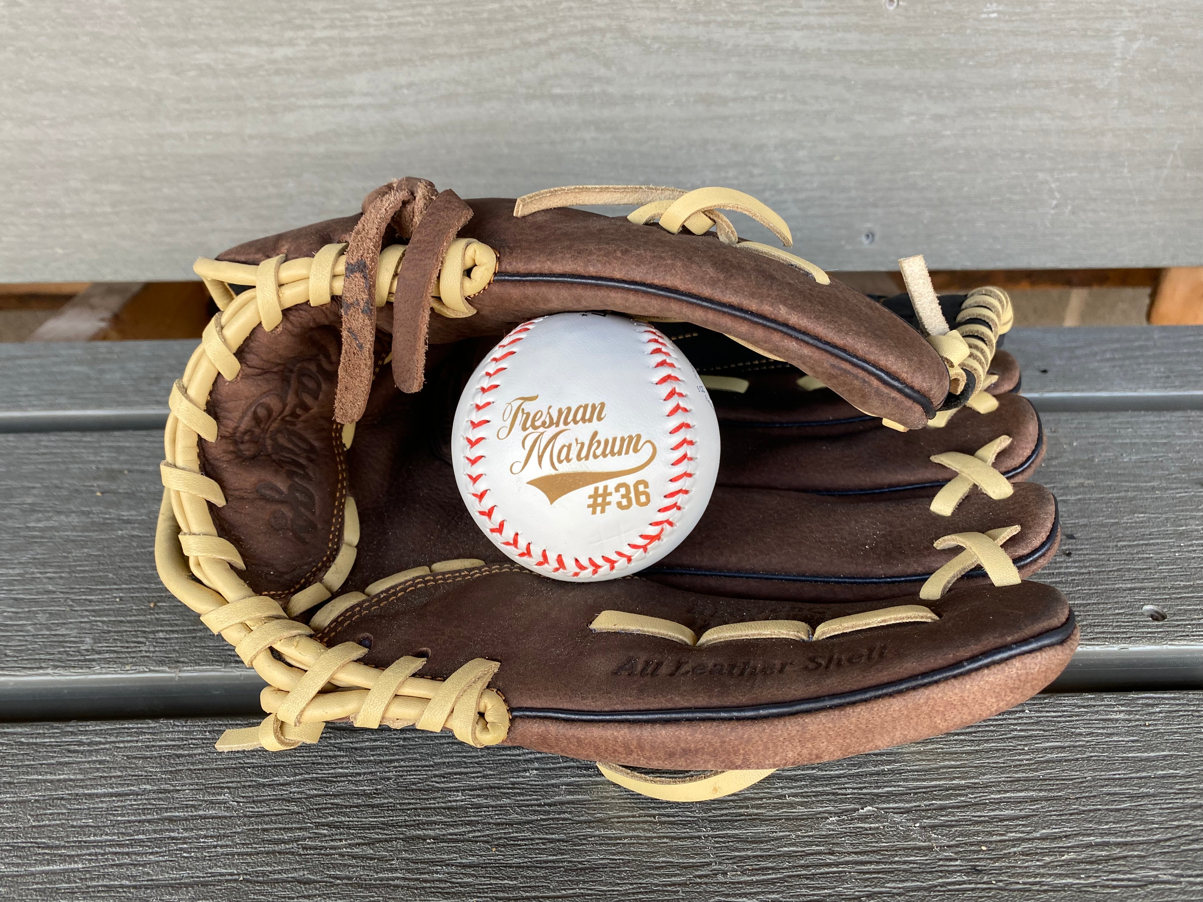 Personalized Baseball or Softball Bracelet Name or Number Leather