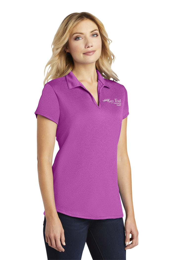 Port Authority® Ladies Trace Heather Polo L576-White Embroidery