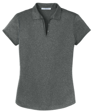 Port Authority® Ladies Trace Heather Polo L576-White Embroidery