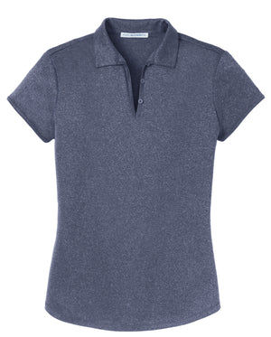 Port Authority® Ladies Trace Heather Polo L576-White Embroidery