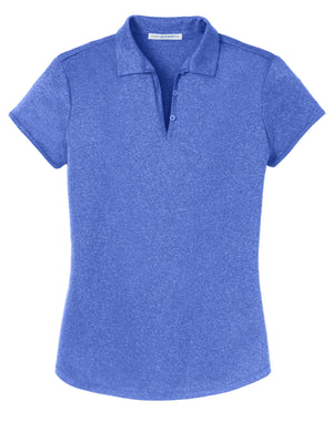 Port Authority® Ladies Trace Heather Polo L576-White Embroidery