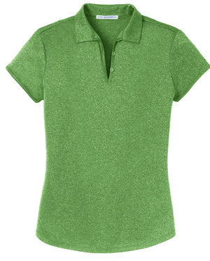 Port Authority® Ladies Trace Heather Polo L576-White Embroidery
