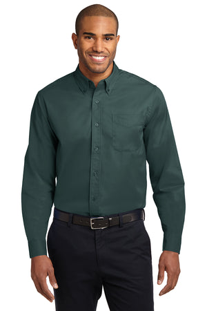 S608  Port Authority® Long Sleeve Easy Care Shirt (WHITE EMBROIDERY)