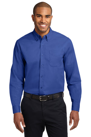 S608  Port Authority® Long Sleeve Easy Care Shirt (WHITE EMBROIDERY)