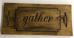 Gather Serving Tray with Handles - Coffee Table Decor, Housewarming Gift, Thanksgiving Decor