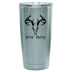 Just Hunt - Deer Skull 20oz & 30oz Tumbler - Silver and Black Matte