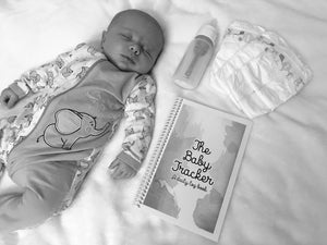 Baby Schedule Tracker Booklet - Grayscale