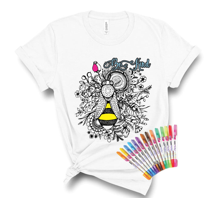 Be Kind Color It Yourself Bella+Canvas Tee