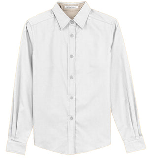 L608 Port Authority® Ladies Long Sleeve Easy Care Shirt (BLACK EMBROIDERY)